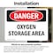 Signmission Oxygen Storage Area, 14 in W x Rectangle, Vinyl Decal OS-2PACK-DS-D-1014-L-1851 - alternate 5